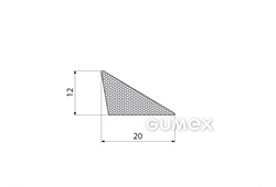 Mikroporézní profil trojúhelníkový, 12x20mm, hustota 500kg/m3, EPDM, -30°C/+80°C, černý